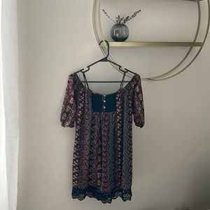 Off The Shoulder Spaghetti Strap Floral Lace Dress